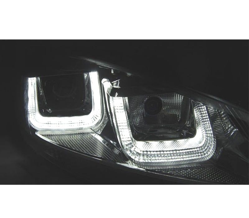 FARÓIS FRONTAIS VOLKSWAGEN VW GOLF VI LIMOUSINE 08-13 FUNDO PRETO