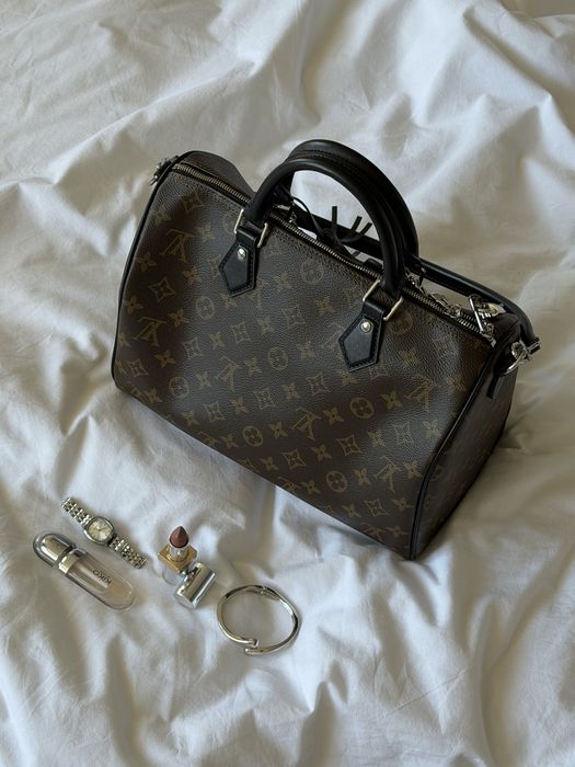 Сумка Louis Vuitton Speedy 30 Monogram Black Handbag, жіноча сумка луі вітон спиди 30