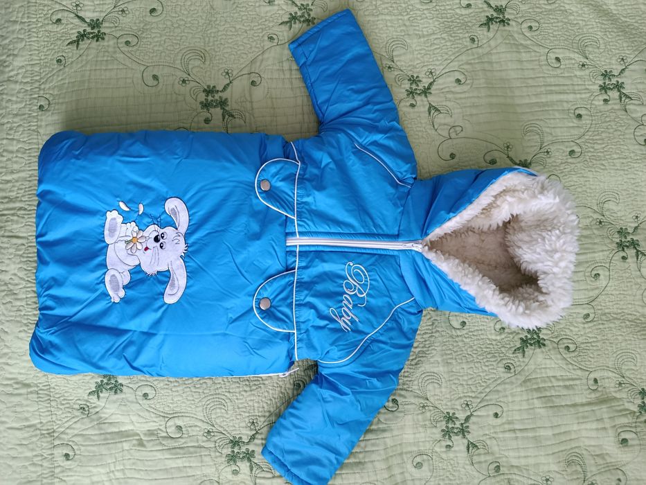 Комбінезон 3 для хлопчика на овчині,від 0 до 1.5-2 роки. Шапка.