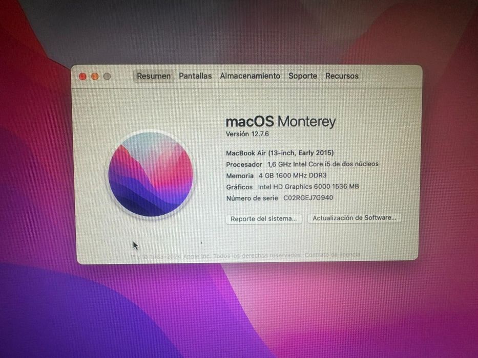 MacBook Air 13’ Early 2015