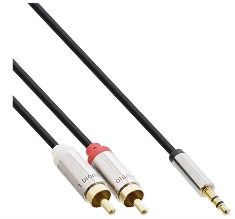 Kabel przejściówka mini Jack 3.5mm do RCA 1m InLine
