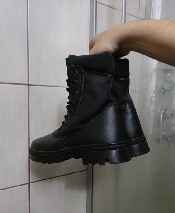 buty męskie 40 unisex eleganckie planowe emo goth skórzane czarne wizy
