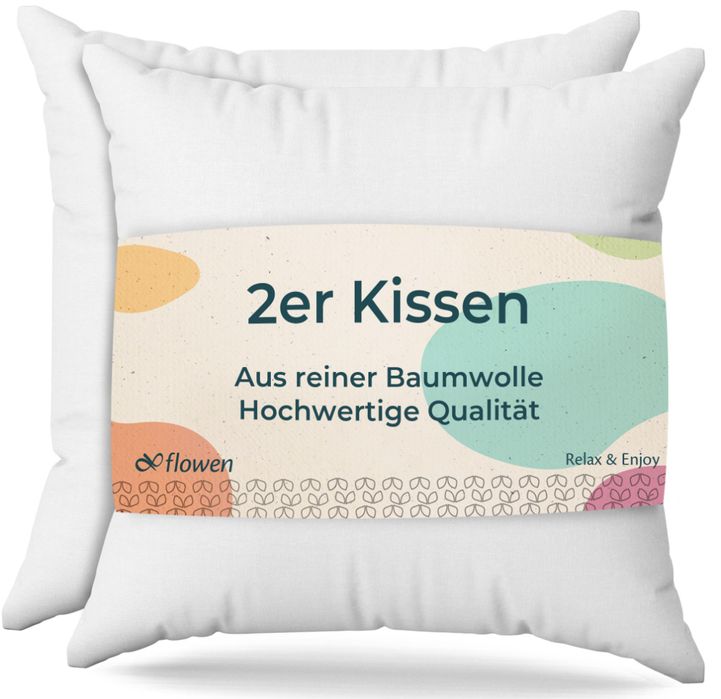 Flowen Poduszka 45 x 45 cm biała 2 sztuki