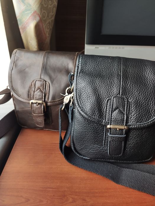 Кожаная мужская Сумка Барсетка. Dark Brown и Black.