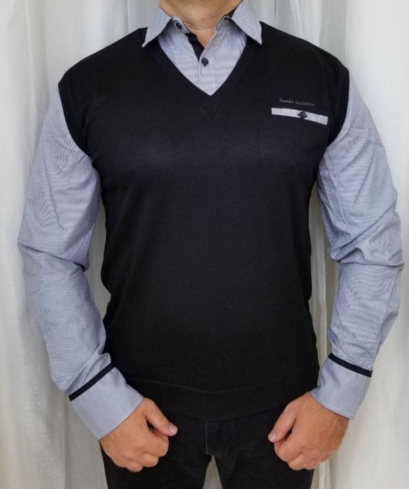 Рубашка-обманка XXL, віскоза, поліакріл, бавовна