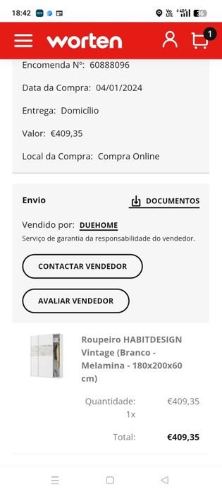 Roupeiro Habtdesign brnco,180x200x60