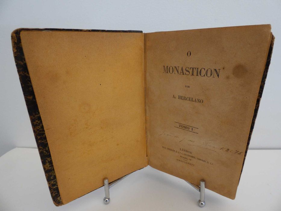Livro O Monasticon - Tomo I - Eurico o Presbytero - 1876