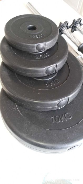 Kit Ginásio 50kg NOVO: Banco Musculação Dobrável HOMCOM + Barras e Pesos