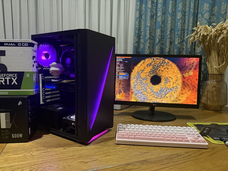 Ігровий ПК/компʼютер Ryzen 5 7500f rtx 3050 16 gb ddr5 6000 Mhz ssd 256/hdd 2 TB (комплект)