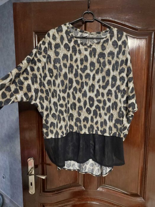Bluzka panterka nietoperz 2xl 3xl tunika