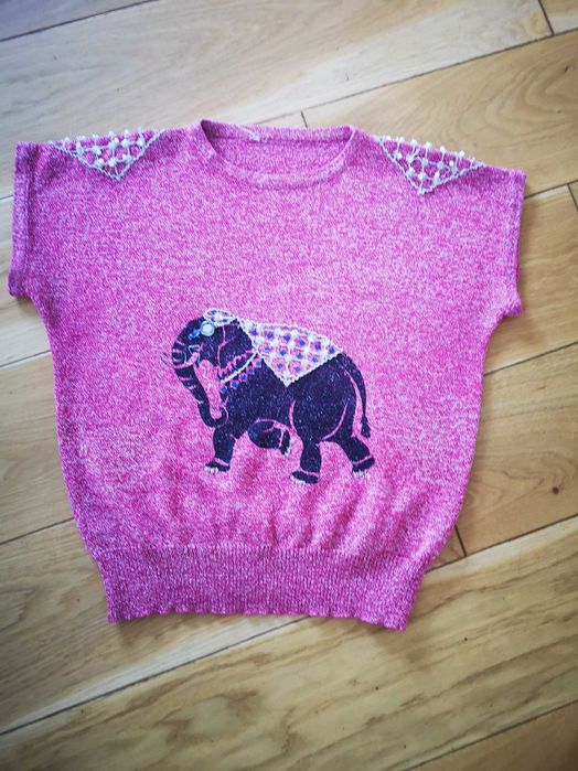 No name bordo bluzka słoń r. S