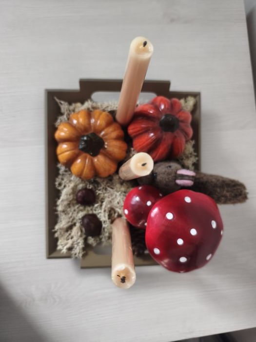 Jesienna dekoracja na 3 świece