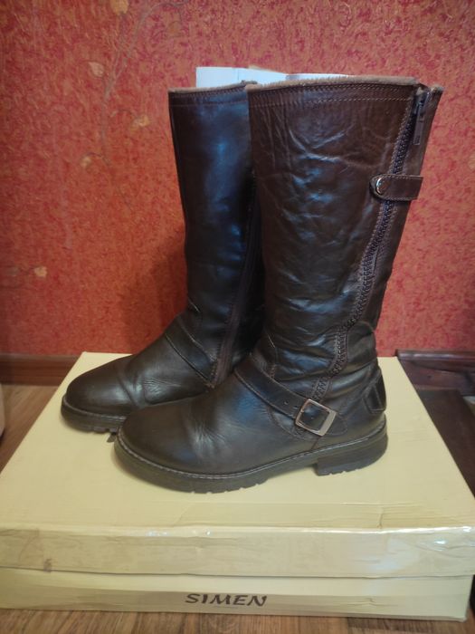 Сапоги женские зимние 39 р. Кожаные