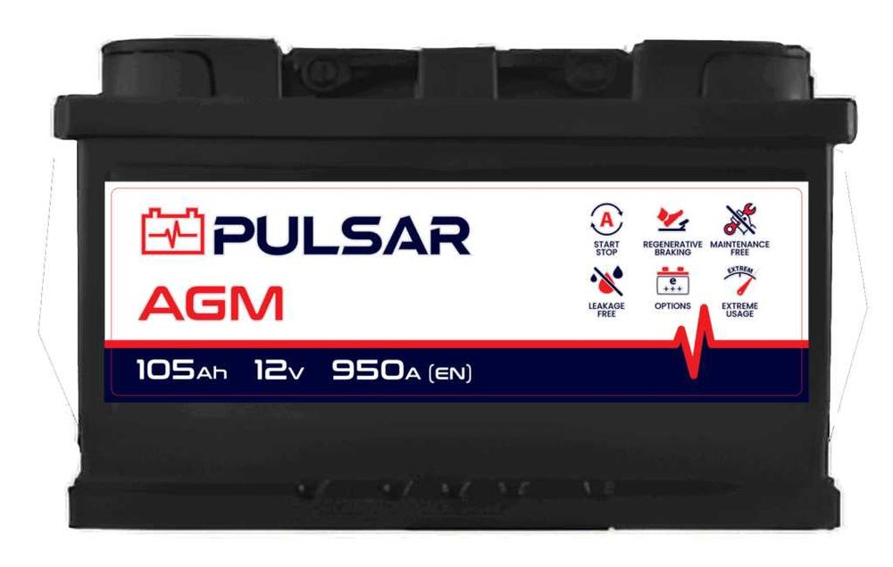 Akumulator Amega Megatex PULSAR START&STOP AGM 105Ah 950A P+