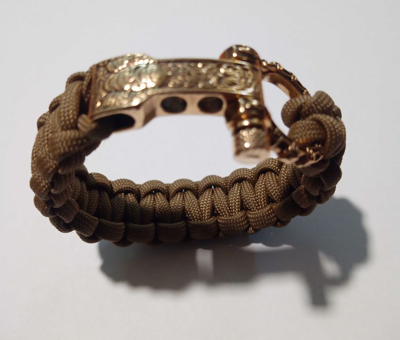 Bransoletka Survivalowa Mad Max z pięknie zdobioną szeklą z czaszką