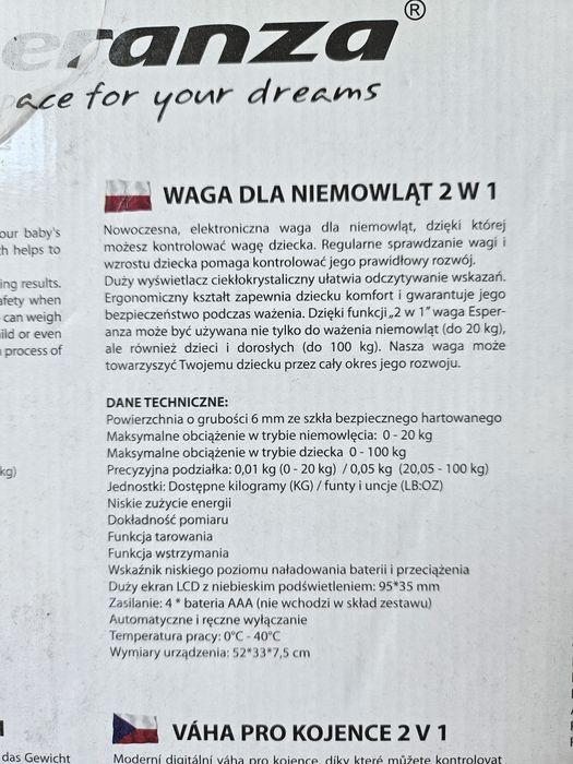 Waga 2w1 dla niemowląt i dorosłych El Nino Esperanza. Stan IDEALNY!