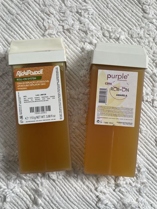 Aquecedor de cera, 2 rollon e bandas