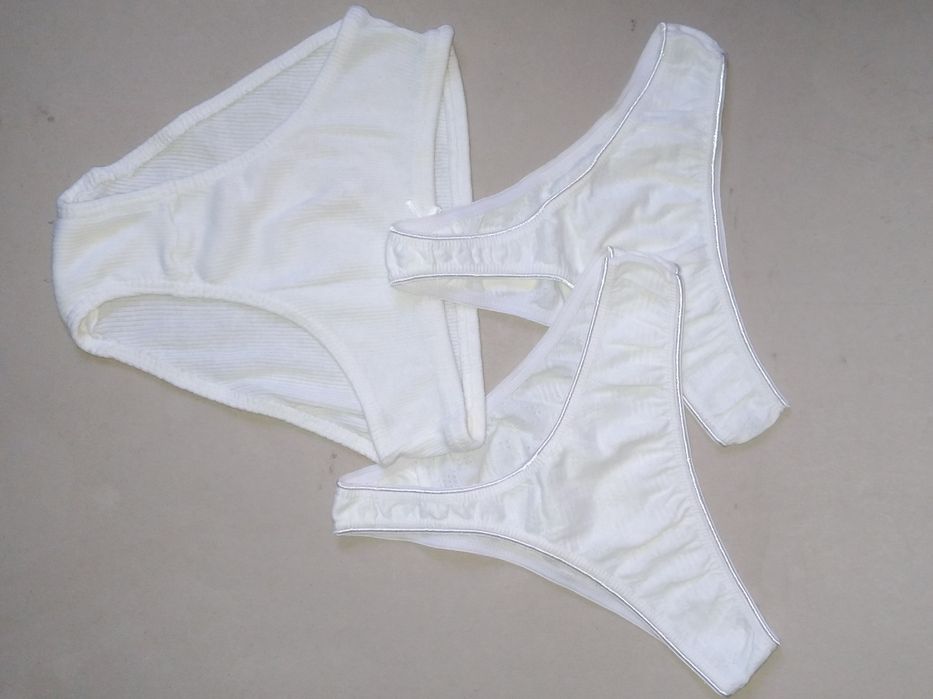 Vintage 3 x Nowe biale majtki stringi