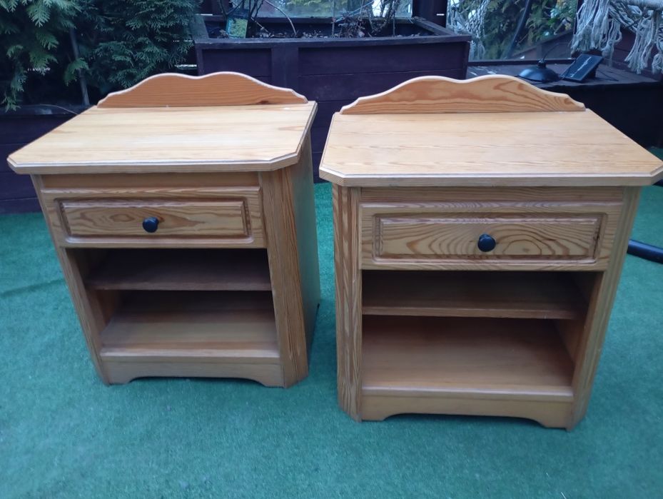 2 x drewniana szafka nocna z szufladą