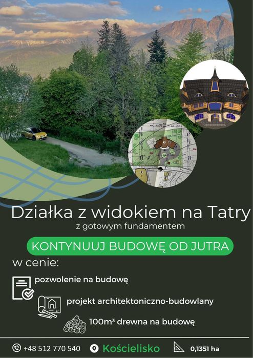 Działka na sprzedaż Kościelisko/Zakopane