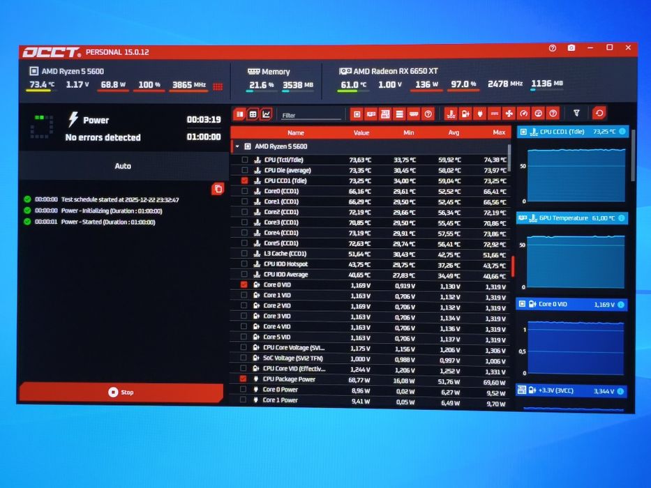 Komputer do gier Ryzen 5600 / RX 6650XT / 16RAM / 512SSD / WIN10