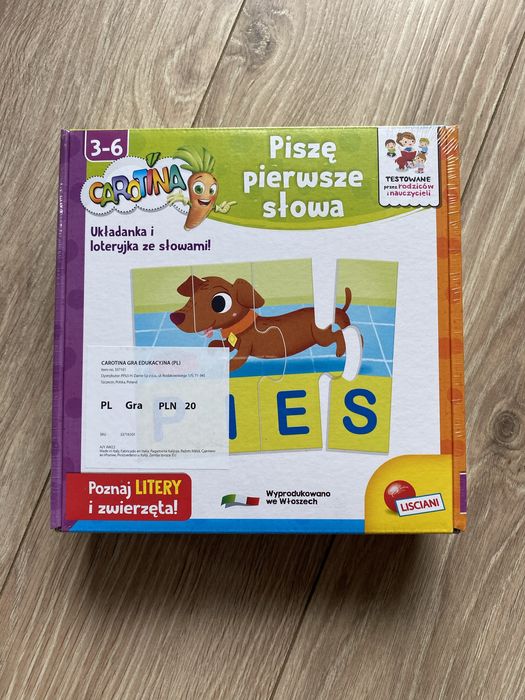 Gry edukacyjne piszę pierwsze słowa Carotina