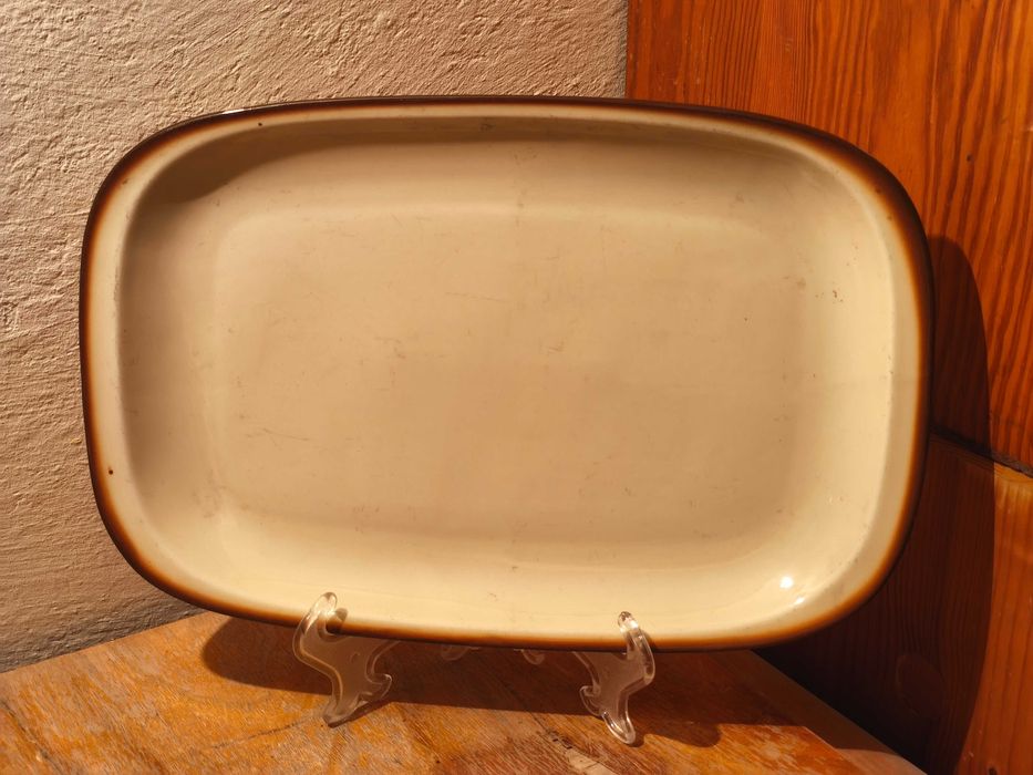 Duży beżowy półmisek Porcelit Pruszków PRL