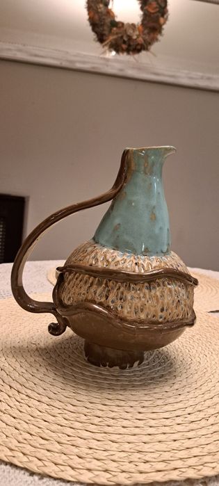 Ceramiczny dzban oraz patera, rękodzieło
