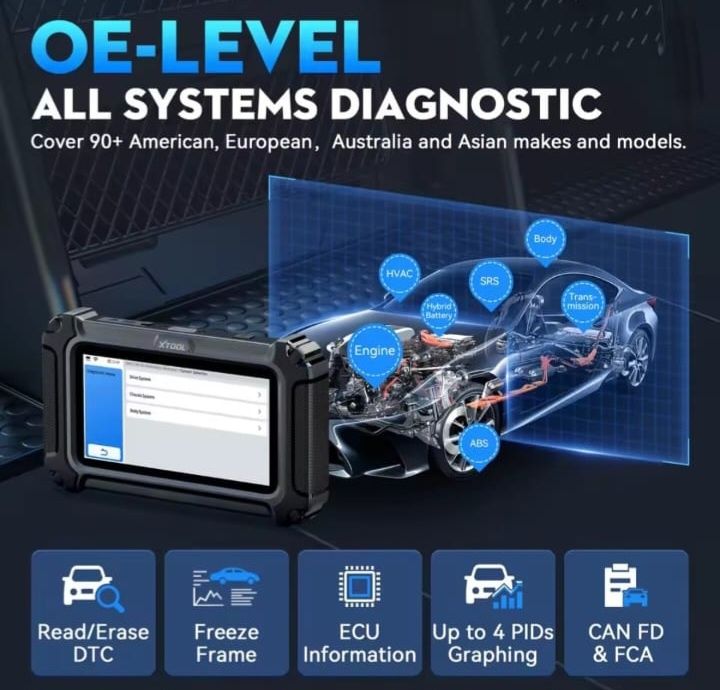 Profesjonalny Skaner diagnostyczny  XTOOL D6S + 30Funkcji Serwisowych  j.POLSKI