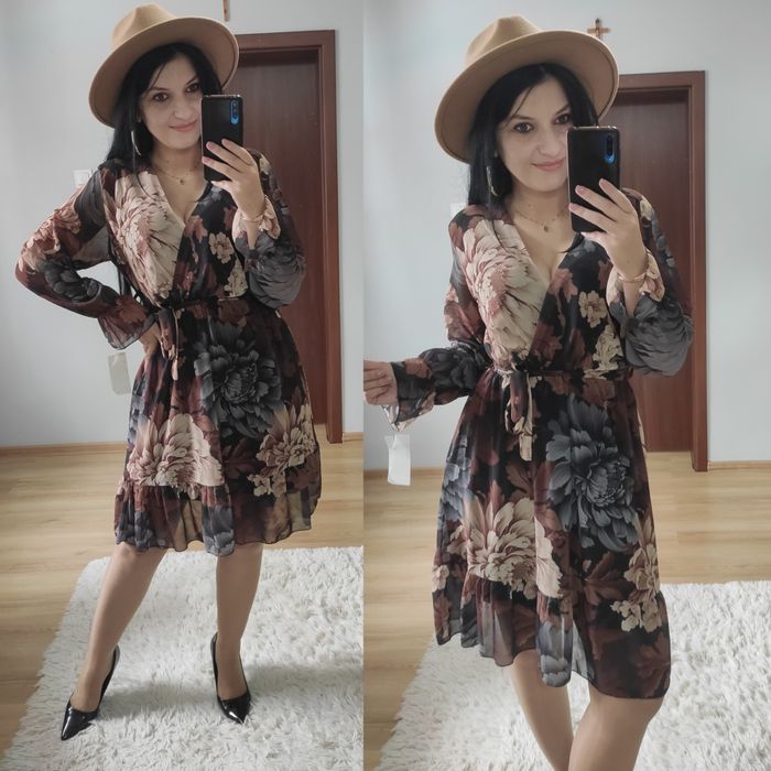 Sukienka krótka wzory jesienne