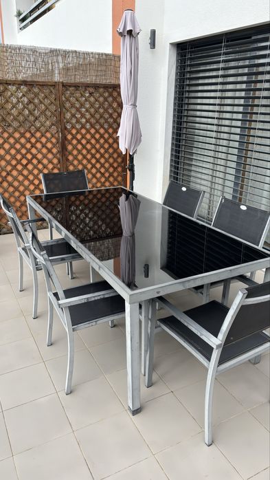 Mesa exterior aluminio e vidro 6-8 pessoas