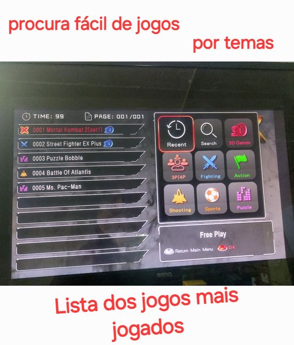 Maquina Arcade Multijogos 2800 jogos