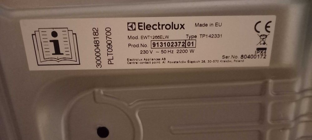 Elektolux pralka elektronika części