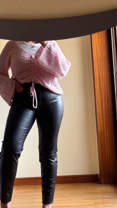Calça Zara cabedal