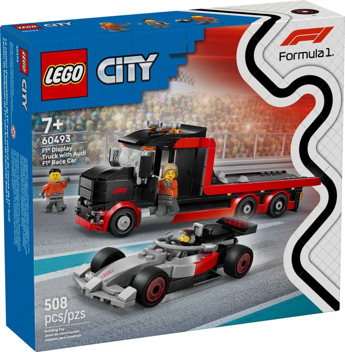 LEGO City 60493 Ciężarówka F1 z bolidem Audi F1