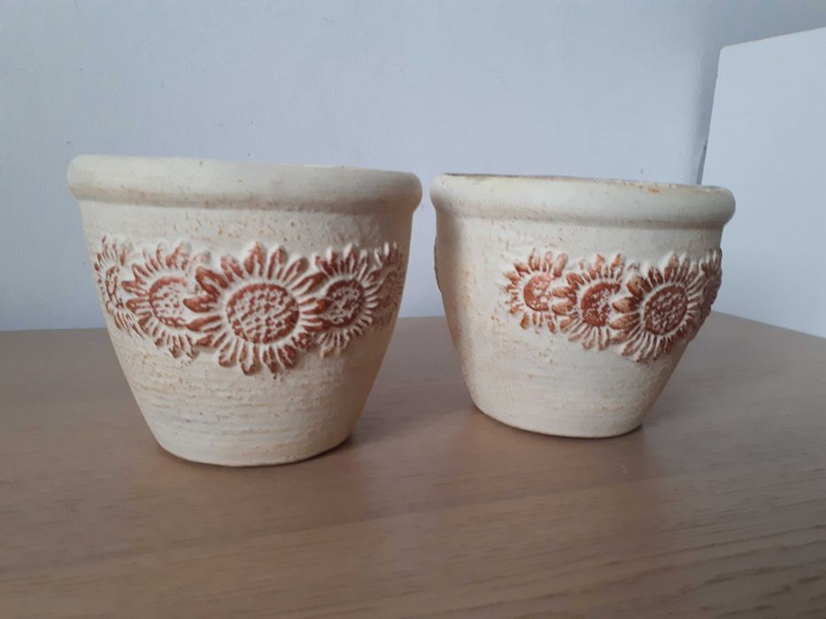 ozdobne doniczki ceramiczne 2 sztuki