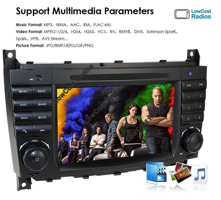 Auto Rádio GPS Mercedes Class C w203 7" (Android 15) 2004 a 2006 | CARPLAY • ANDROID AUTO