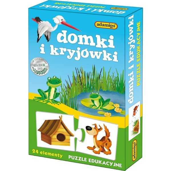 Nowa układanka edukacyjna puzzle domki i kryjówki