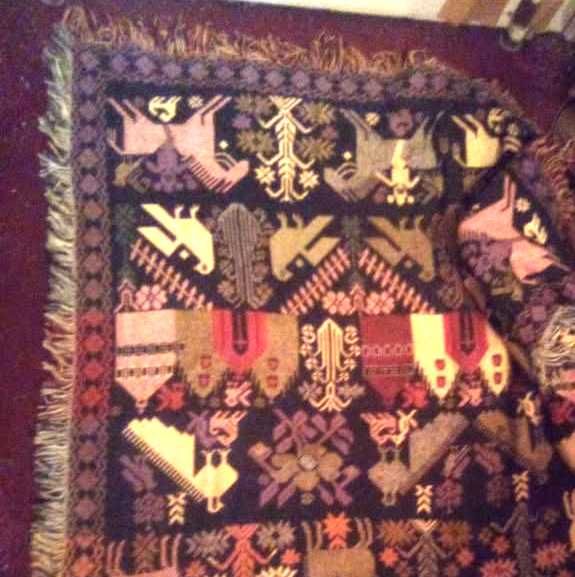 Manta lã mexicano ou pendurada parede. Étnica handmade. Não usada