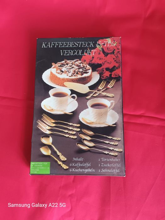 Faqueiro 15 peças banho d'ouro Novo