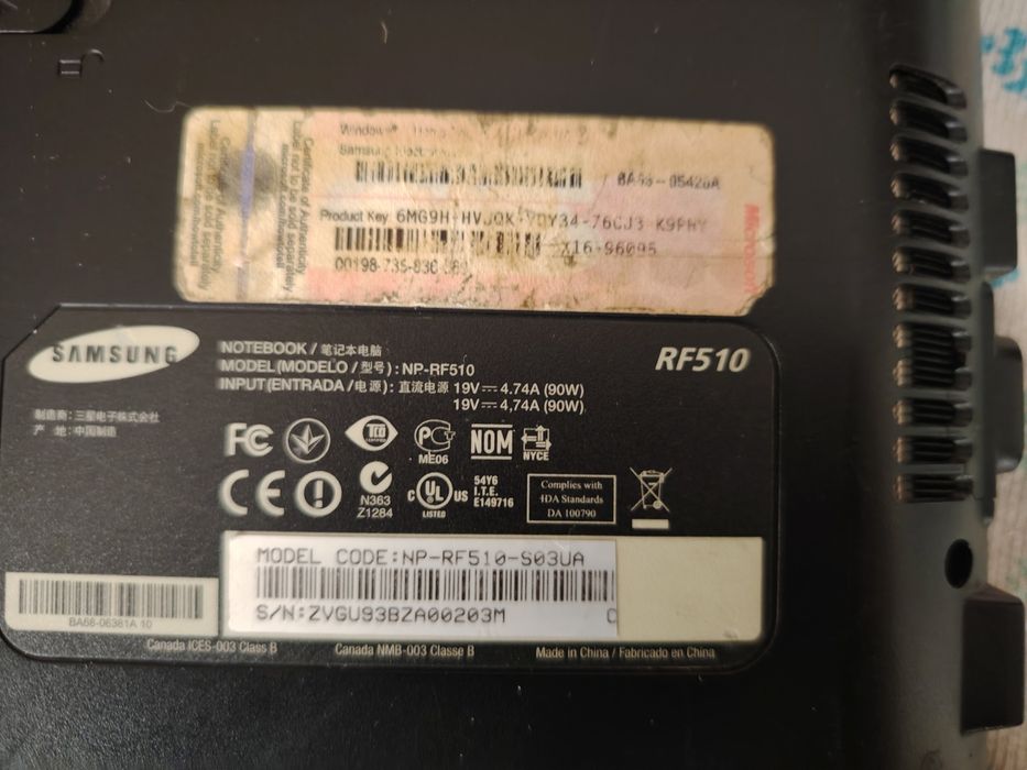 ноутбук samsung rf510 в ідеальному стані по частинам