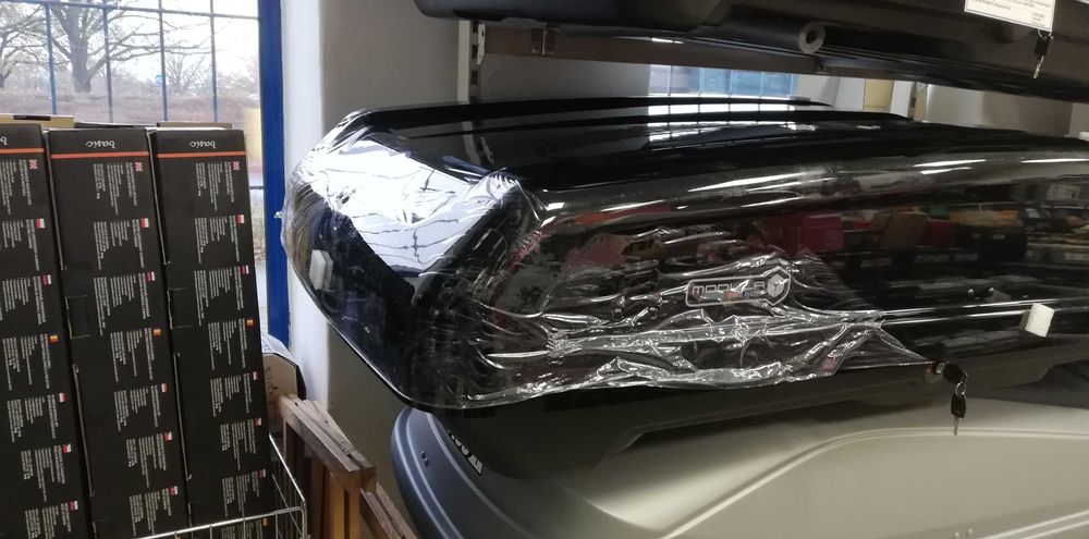 włoski bagażnik boks box dachowy Modula Evo 470 litrów jakość Thule