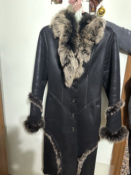 Дублянка, натуральне хутро, пальто зимове