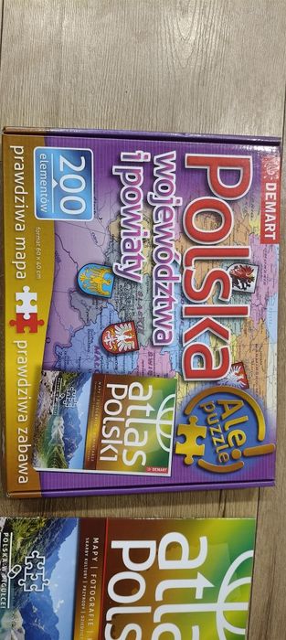 Układanka plus atlas Polski Polska województwa i powiaty DEMART