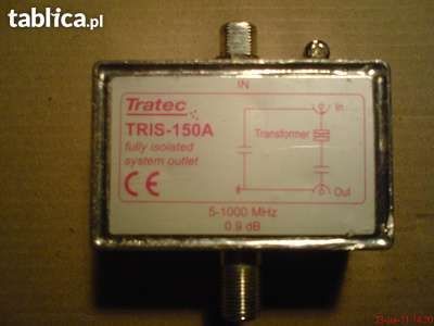 Tratec TRIS-150A 5-1000Mhz 0,9dB zabespieczenie przepieciowe