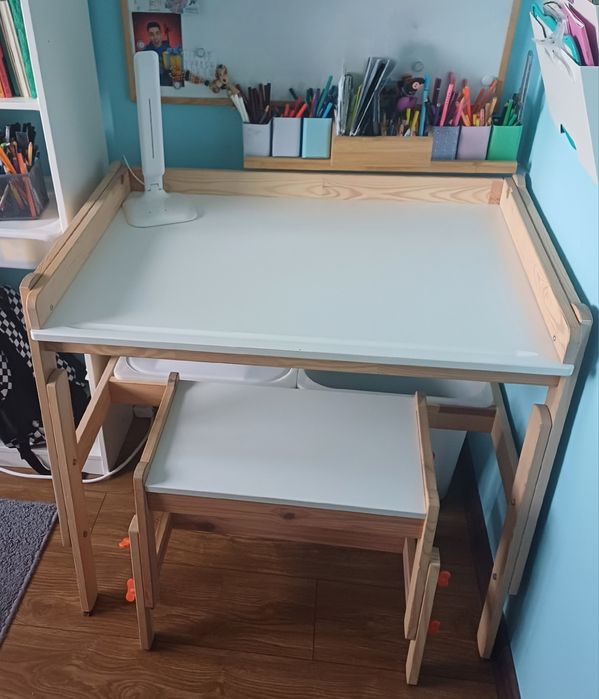 Biurko+ławeczka Ikea Flisat