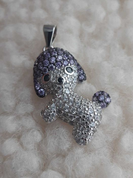 Серебряный  кулон 925 пробы  "Собачка"
