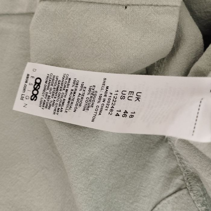 ASOS Design szorty bawełniane miętowe khaki, r. 46, wysoki stan
