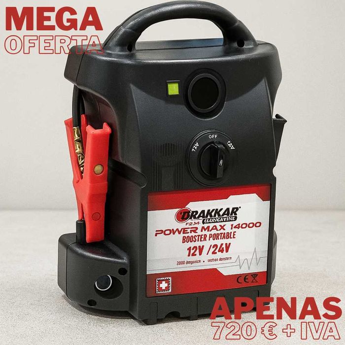 BOOSTER 12/24V 6200A 2 BATERIAS 23AH DRAKKAR LL29