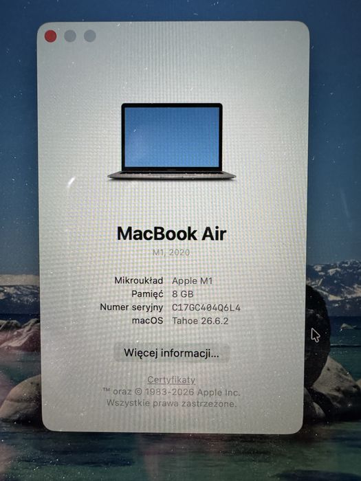 Macbook Air 13” M1 8GB 256GB 8C/7G Space Gray